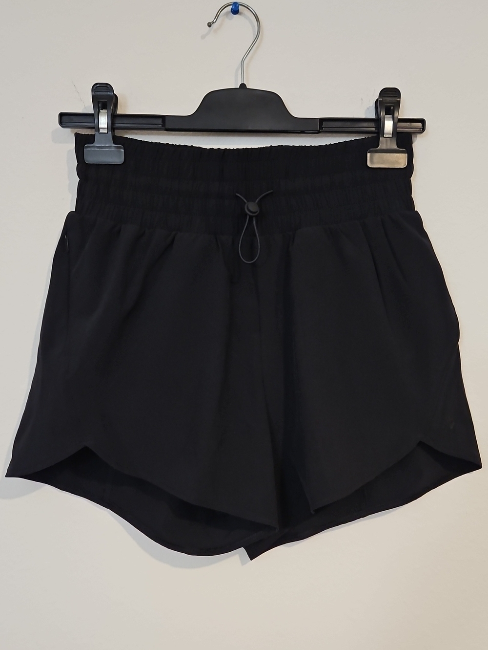all in motion Black Women's Smocked-Waist Athletic Shorts with Drawcord